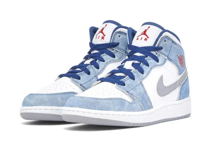 Air Jordan 1 Mid French Blue Fire Red (GS)